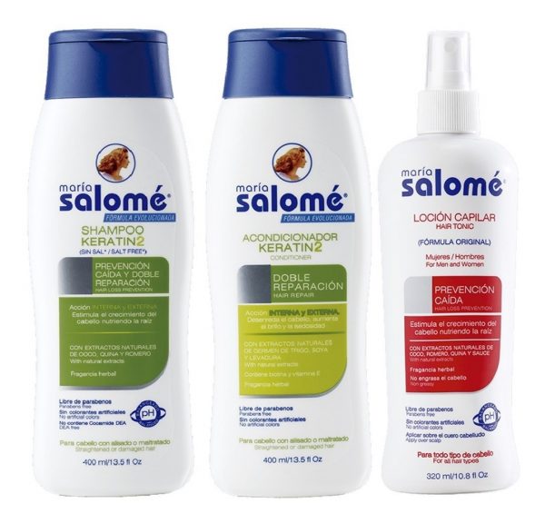 KIT PREVENCION CAIDA Y REPARACION (SHK2 *400ML -ACON.K2 * 400ML -LOCION *320ML) - MARIA SALOME +nimiplacha