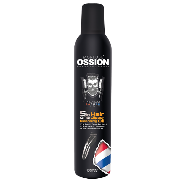 OSSION BARBER HAIR CLIPPER CLEANSING OIL  (SPRAYLIMPIADOR  MAQUINAS) 5 EN 1 300ML