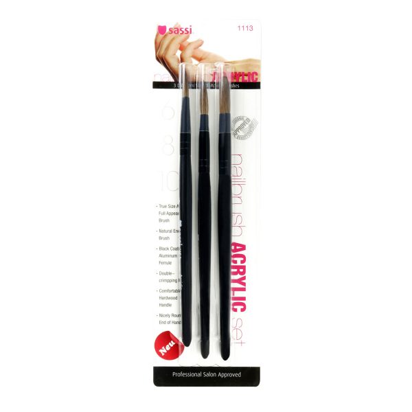 SASSI SET X3 PINCEL UÑAS GEL