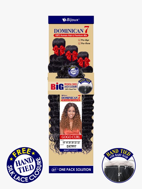 DOMINICAN 7  GOGO CURL LARGO 18"20"22" (7" X 5" BIG LACE  CLOSURE) - Image 2