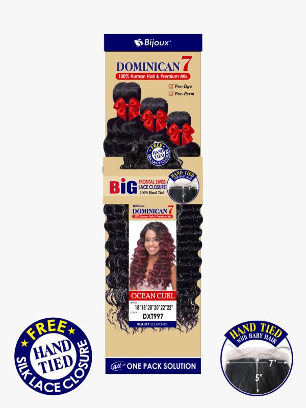 DOMINICAN 7 OCEAN CURL LARGO 18"20"22" ( 7"X 5" BIG LACE CLOSURE) - Image 2