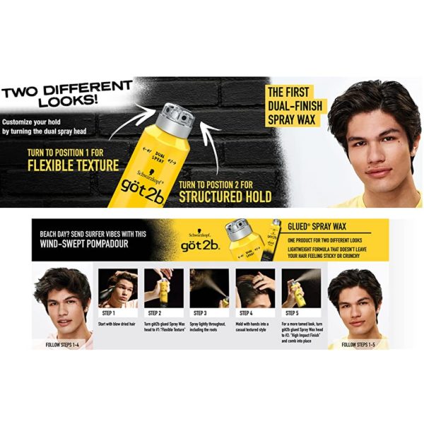 GOT2B GLUED  2 EN 1 SPRAY WAX 8OZ-SCHWARZKOPF - Image 4