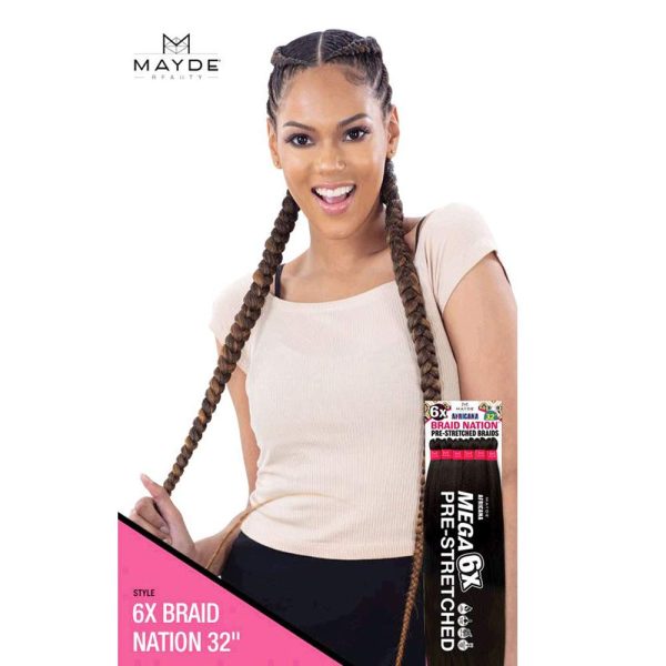 MAYDE AFRICANA BRAID NATION PRE STRETCHED 6X BRAID NATION 64" # 1 FULL LENGTH - Image 2