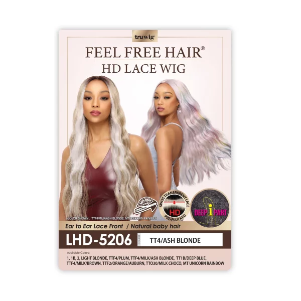 PELUCA FEEL FREE HD LACE REF LHD5206 TONO MILK ASH BLONDE