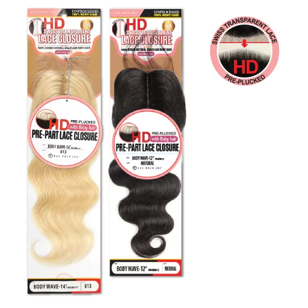 PRE-PART HD SWISS LACE CLOSURE  LARGO 14" NATURAL
