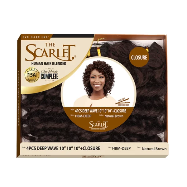 EXTENSIONES SCARLET DEEP WAVE CURL 10″10″10″ 4PCS NATURAL BLACK